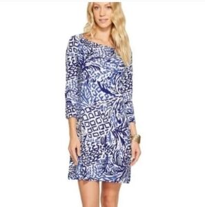 Lilly Pulitzer Sophie Dress Indigo Home Slice Blue Pineapple Print Size Medium